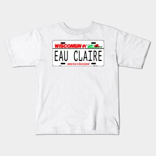 Eau Claire WI License Plate Kids T-Shirt